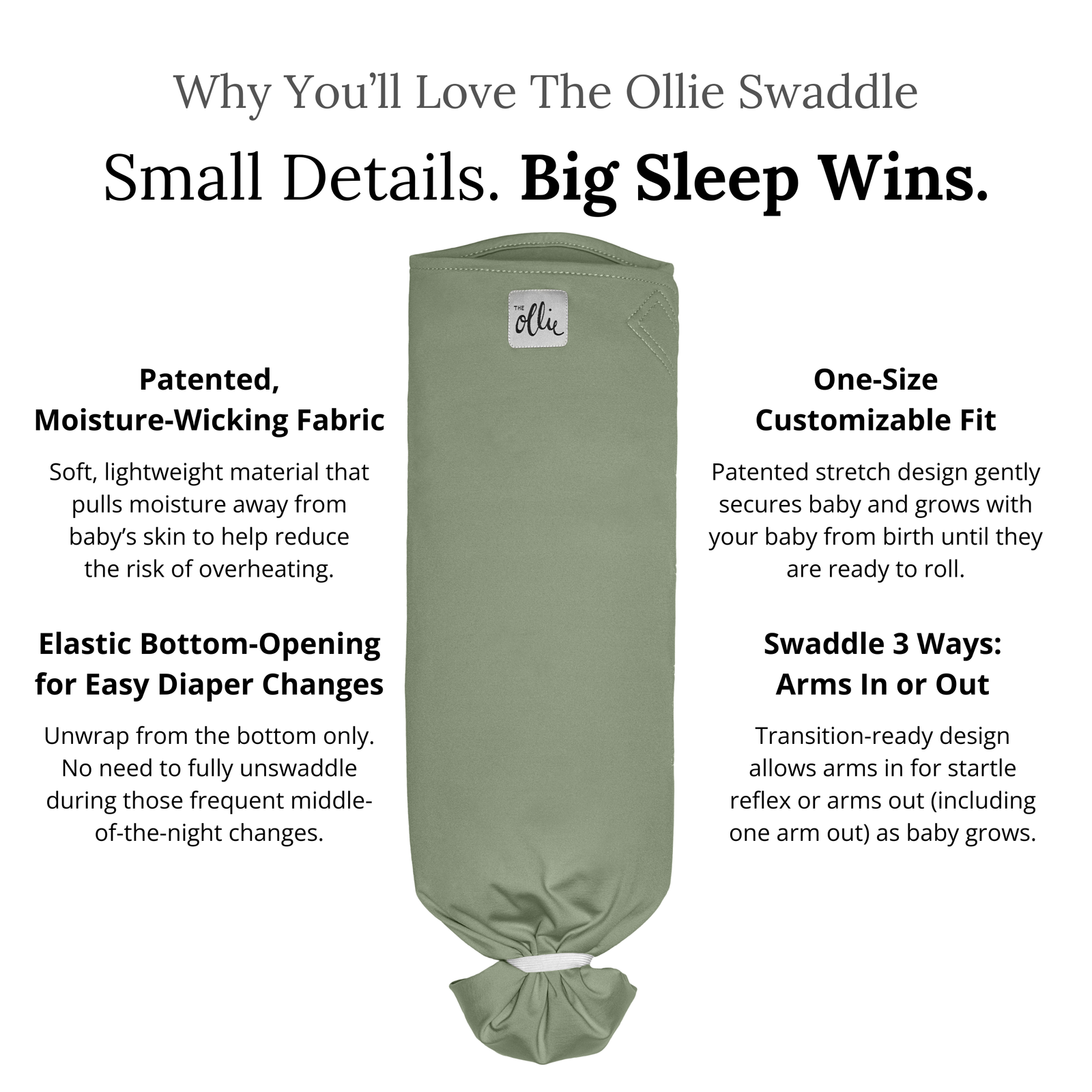 The Ollie® Swaddle AwardWinning Baby Swaddle for Newborn Sleep